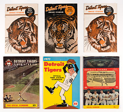 1952-1971 Detroit Tigers Scorecards (13) - All Different Years with 1954 Al Kaline Example
