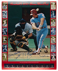 1987 Multi-Signed 500 Home Run Club Mike Schmidt Poster with (13) Autographs Including (11) 500 Home Run Club Members with Aaron, Mantle, Mays & T. Williams - Full JSA LOA