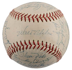 1957 Brooklyn Dodgers Team-Signed ONL/Giles Baseball with (26) Signatures Including Reese, Alston, Drysdale, Hodges & Campanella - Final Year in Brooklyn!