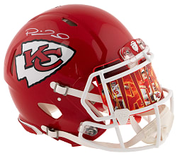 Patrick Mahomes Signed Full-Size Authentic Helmet with PM Customizations - Beckett Witnessed Hologram