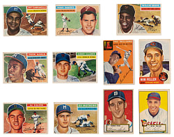 1952-1956 Topps Hall of Famers (11) with Aaron, Mays & T. Williams