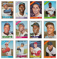 1966 & 1967 Topps Hall of Fame & Star Collection (36) with (2) Aaron, (2) Clemente, (2) Mays & Koufax