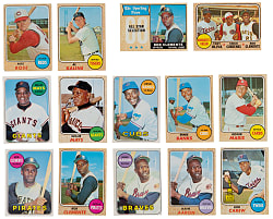 1968 & 1969 Topps Hall of Fame & Star Collection (42) with (4) Clemente, (3) Aaron & (2) Mays
