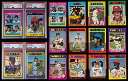 1975 Topps High-Grade Complete Set (660) with (4) PSA NM-MT 8 Graded Stars Including #228 George Brett Rookie