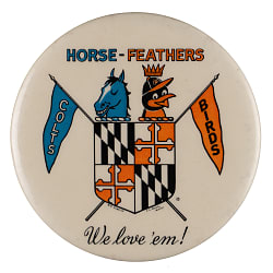 Circa 1960s "Horse Feathers" Baltimore Colts/Orioles Pin - Extremely Rare!