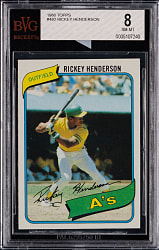 1980 Topps #482 Rickey Henderson Rookie BVG NM-MT 8