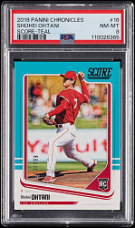 2018 Panini Chronicles #16 Shohei Ohtani Score-Teal Rookie #/199 PSA NM-MT 8