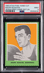 1963 KTAV Jewish Sports Champions Dolph Schayes Hand Cut PSA MINT 9