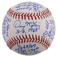 Denny McLain Signed Baseball with Extensive Career Highlight Inscriptions Including Mantle and Rose References - JSA COA