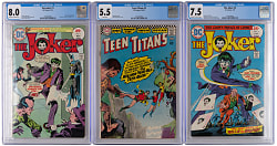 1966-1975 DC Comics (3) - All CGC Graded with Joker #1 - 8.0, Joker #2 - 7.5  & Teen Titans #2 - 5.5