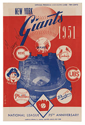 1951 National League "Shot Heard 'Round the World" Dodgers at Giants Tie-Breaker Game 3 Program
