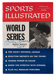 1956 Sports Illustrated Mickey Mantle Signed & "No. 7" Inscribed World Series Issue