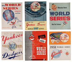 1948-1962 World Series Programs (10) with 1951 Game 2 & 1957 Game 6 Hank Aaron Homer!