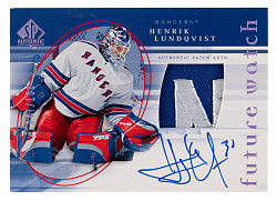 2005-2006 SP Authentic Hockey Future Watch #171 Henrik Lundqvist Autograph Patch Rookie #/100