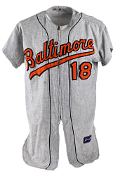 1964 Frank Bertaina/Wes Stock Baltimore Orioles Game-Used Road Jersey with MEARS A7 LOA