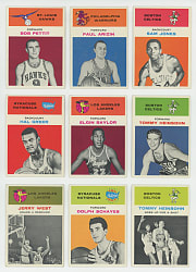 1961-1962 Fleer Basketball Partial Set (53/66) with Several Hall of Famers Including Elgin Baylor Rookie