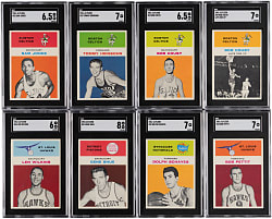 1961-1962 Fleer Basketball Near Complete Set (58/66) with (8) SGC Graded Hall of Famers