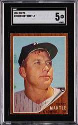 1962 Topps #200 Mickey Mantle SGC EX 5