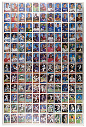 1991 Topps Desert Shield Uncut Sheet with Several Hall of Famers Including Cal Ripken Jr.