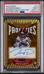 2024 Topps Finest Football Prodigies Autograph Jayden Daniels Gold Refractor #/50 PSA MINT 9 with Auto 10
