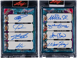 2024 Leaf Decadence Octet Autographed Curry/Antetokounmpo/Durant/A. Edwards/Bird/M. Johnson/Erving/Frazier #/6