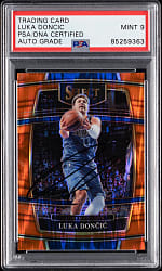 Signed 2021-2022 Panini Select Basketball #12 Luka Doncic with PSA/DNA MINT 9 Auto Grade