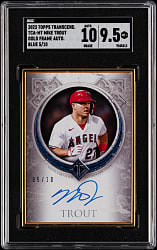 2023 Topps Transcendent Gold Frame Auto Mike Trout Blue #/10 SGC MINT+ 9.5 with Auto 10