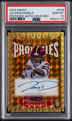 2024 Topps Finest Football Prodigies Jayden Daniels Autograph Gold Geographic #/50 PSA GEM MINT 10