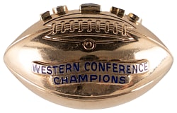 1946 University of Illinois Western Conference Champions 10K Gold Football Pendant Charm Presented to Ralph "Babe" Serpico
