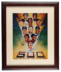 Ron Lewis 500 Home Run Club Multi-Signed & Framed 11x14 with (11) Signatures Including Mantle & T. Williams - Full JSA
