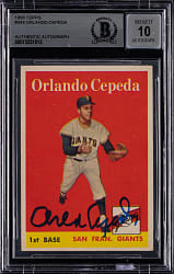 1958 Topps #343 Orlando Cepeda Signed Rookie BGS Authentic with 10 Autograph
