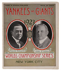 1923 World Series Game 1 New York Yankees vs. New York Giants Scored Program - Yankees First World Championship!