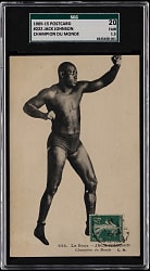 1909-1915 Jack Johnson #222 Champion Du Monde Postcard SGC FAIR 1.5