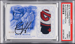 2015 Topps Dynasty Bryce Harper Autograph Logo Patch #2/10 PSA MINT 9 - Fantastic Patch!