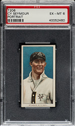 1909-1911 T206 White Border Cy Seymour Portrait PSA EX-MT 6