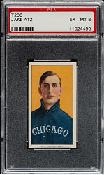 1909-1911 T206 White Border Jake Atz PSA EX-MT 6