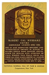 Cal Hubbard Signed Yellow Hall of Fame Postcard with Full JSA LOA