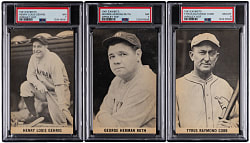 1961 Wrigley Field Hall of Fame Exhibits Complete High-Grade Set (24) with (3) PSA Graded Cobb, Gehrig & Ruth