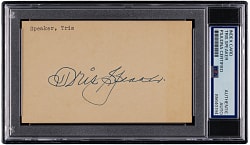 Tris Speaker Signed Index Card PSA/DNA Authentic