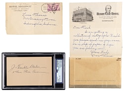 J. Franklin Baker Signed & "3rd Base Phila Americans" Inscribed Signed Index Card PSA/DNA Authentic
