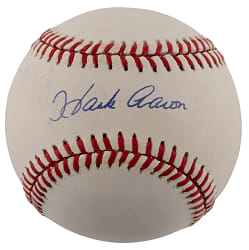 Hank Aaron Single-Signed ONL/White Baseball PSA/DNA Overall Grade 9