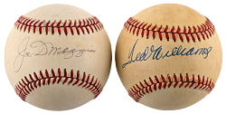 Joe DiMaggio & Ted Williams Single-Signed OAL/Brown Baseball Pair - Both PSA/DNA 7-7.5
