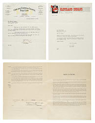 1923 and 1949 Bill Veeck Sr. and Bill Veeck Jr. Signed Letter and Contract Trio Including Zeb Terry Contract