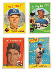 Signed 1954-1960 Topps & Bowman Card Collection (65) Including (2) Ernie Banks & Ted Kluszewski