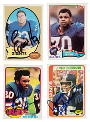 Signed 1970-1991 Topps Football New York Giants Card Collection (61)