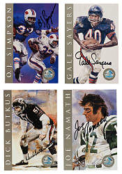 1998 Ron Mix Football Hall of Fame Fine Art Series Platinum Edition Complete Signed Set (116)