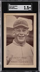 1921 Tip Top Bread Baltimore Orioles Ducky Davis SGC FAIR 1.5 - Newly Discovered!