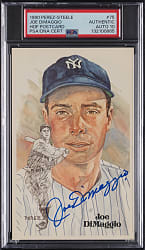 1980 Perez-Steele Hall of Fame Postcard #75 Joe DiMaggio Signed with PSA/DNA Auto 10 Grade!