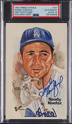 1981 Perez-Steele Hall of Fame Postcard #131 Sandy Koufax Signed with PSA/DNA Auto 10 Grade!