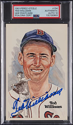 1981 Perez-Steele Hall of Fame Postcard #104 Ted Williams Signed with PSA/DNA Auto 10 Grade!
